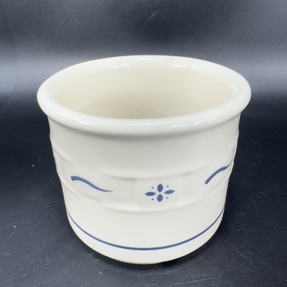 Vintage Longaberger Woven Traditions Blue Small Crock 1 Qt Ceramic Dish Bowl VTG - Picture 11 of 11